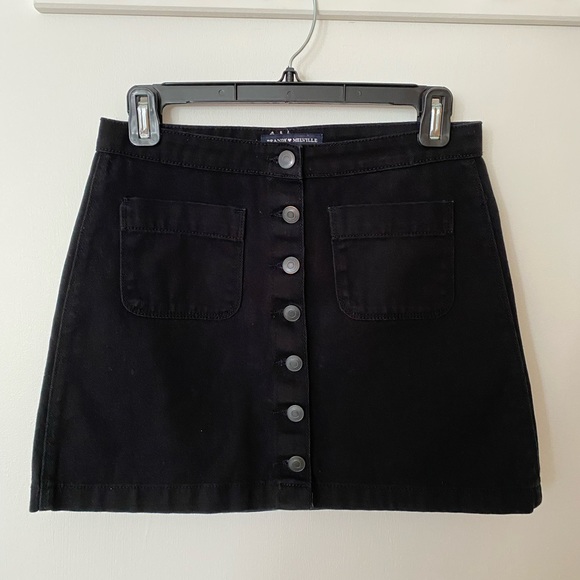 Brandy Melville Dresses & Skirts - RARE Brandy Melville | Black Button Skirt